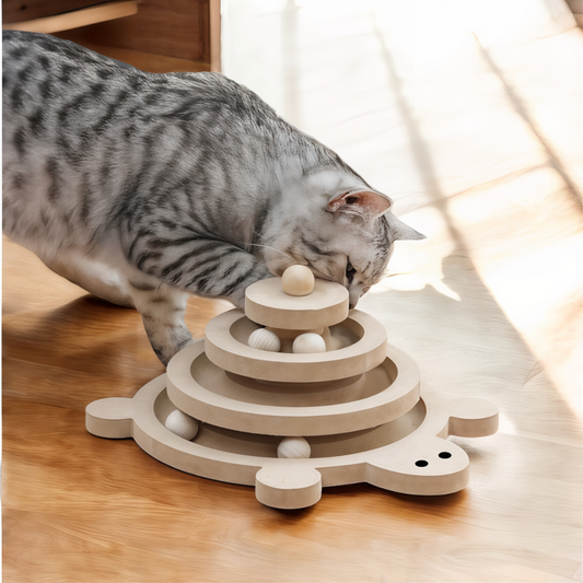 Wooden Turtle Cat Toy