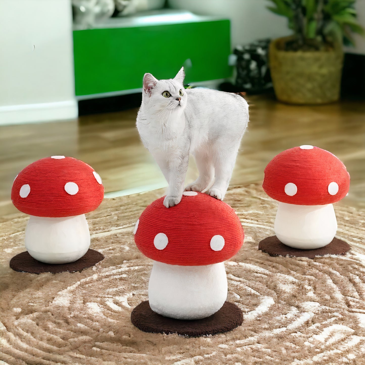 Mushroom Cat Scratching Tower